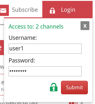 Login tab