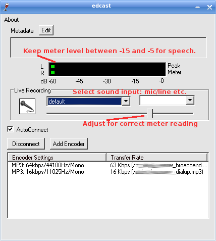Encoder screen shot